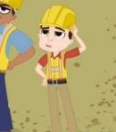 Construction Worker Perplexed by the Presence of a Llama